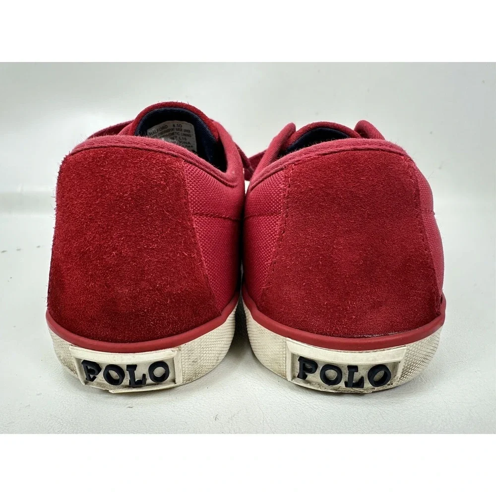 Polo Ralph Lauren Halford Shoes Sneaker Red Men Size 8.5 D